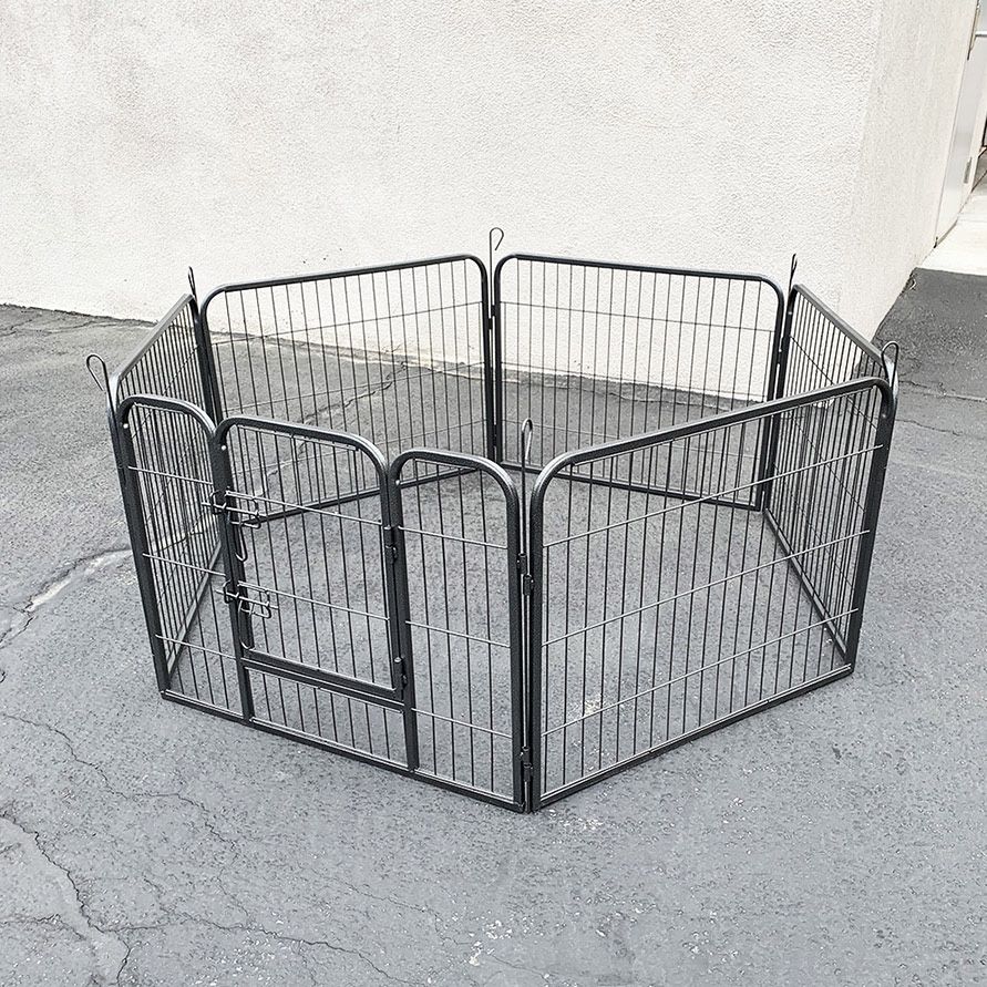 (Brand New) $70 Heavy Duty 24” Tall x 32” Wide x 6-Panel Pet Playpen Dog Crate Kennel Exercise Cage Fence Play Pen