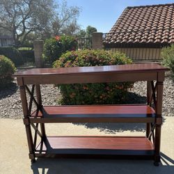 BEAUTIFUL!!  Dark Wood 3-Tier Console Table (Read Description)