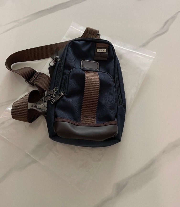 TUMl Blue Nylon Crossbody Sling Bag