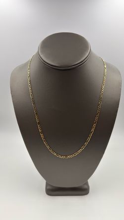10KT YELLOW GOLD 22” FIGARO LINK CHAIN 7.5GR 3.3MM