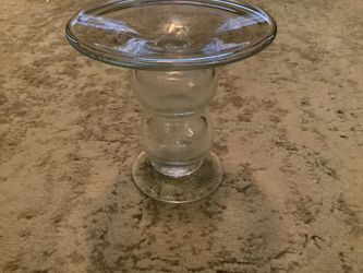 Glass Candle Holder   Can Hold A Large Pillar Candle  