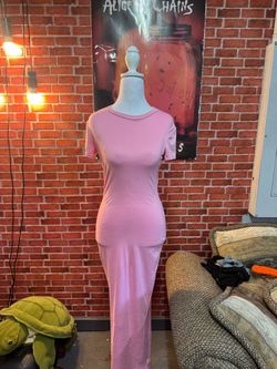 Pink Bodycon Maxi Dress – Size S