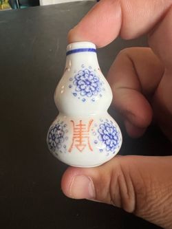 Miniature Chinese Porcelain Gourd Vase