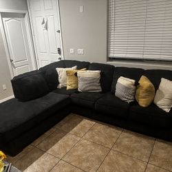 Navy Blue Sectional + 2 Matching Tables – $700 (No decor included)