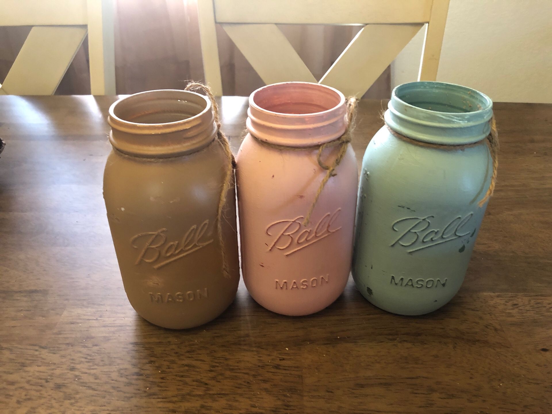 Rustic Mason Jars for wedding or baby shower or whatever you would like😊Make me an offer$