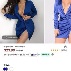 Mini Dress Royal Blue - Large 