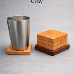Handcrafted Wooden coaster Set 4pz