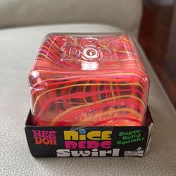 NeeDoh Nice Berg Swirl XL Giant Nee Doh Squishy Swirl Cube Orange Pink Yellow