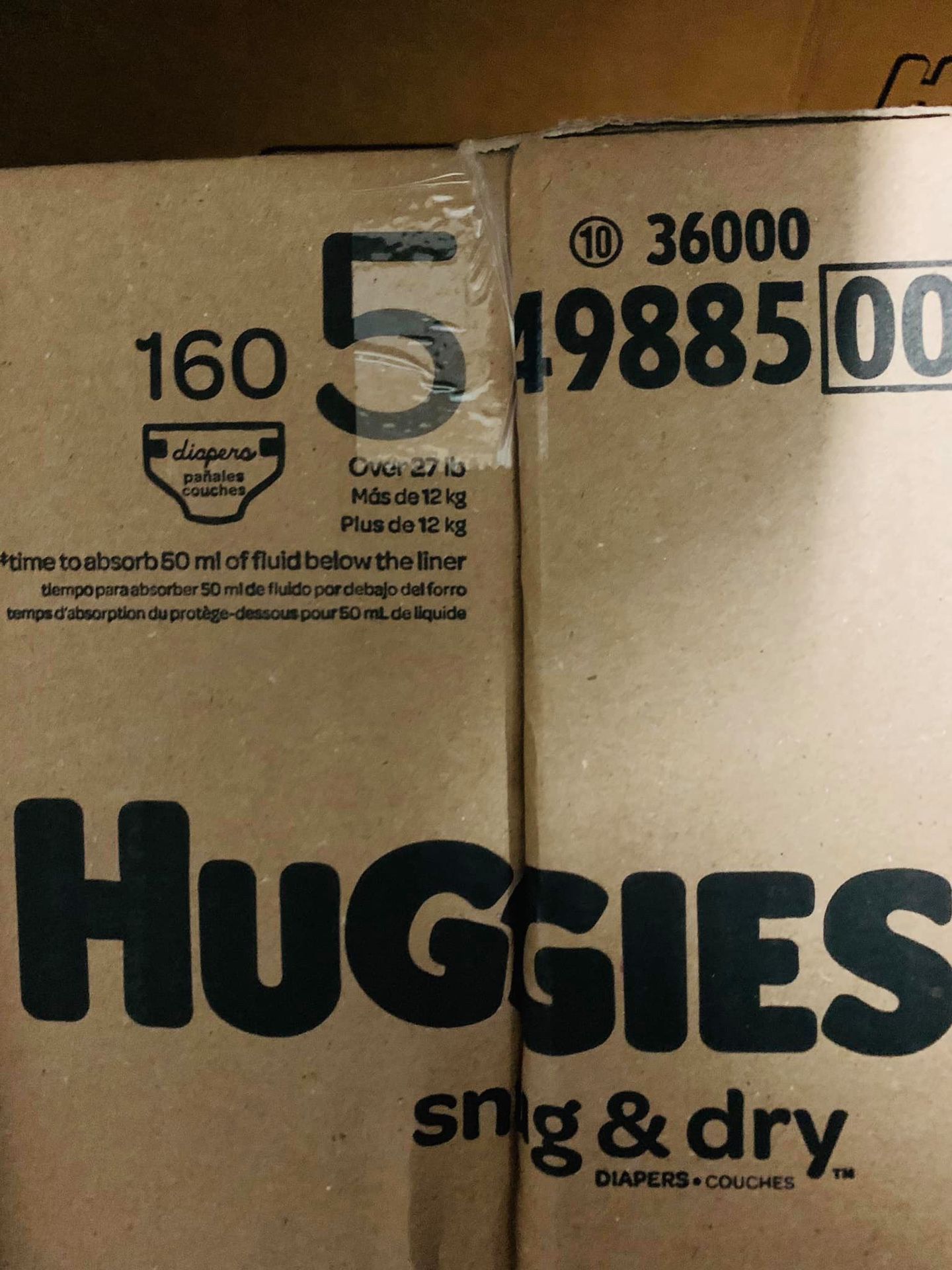 Huggies diapers size 5 Snug Dry