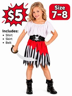 Girls Pirate Halloween Costume Size 7-8