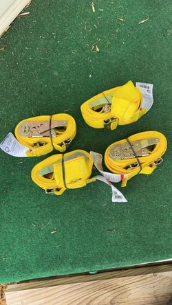 4 Each - E Track Cargo Straps, Tie Down, Truck / Trailer, Ratchet & Buckle