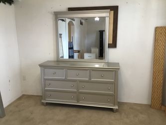 Silver Dresser with Mirror