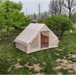 Inflatable Camping Tent Beige for 6 people