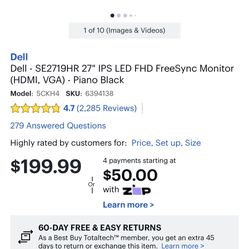 27” Dell Monitor