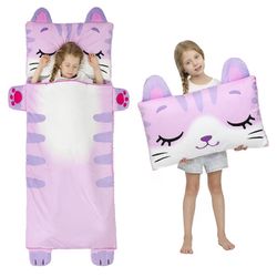 Wizland Kids Sleeping Bag, Daycare Mat, Kitty Nap Preschool Rest Mat
