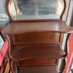 Vintage Wooden Shelve With Mirror