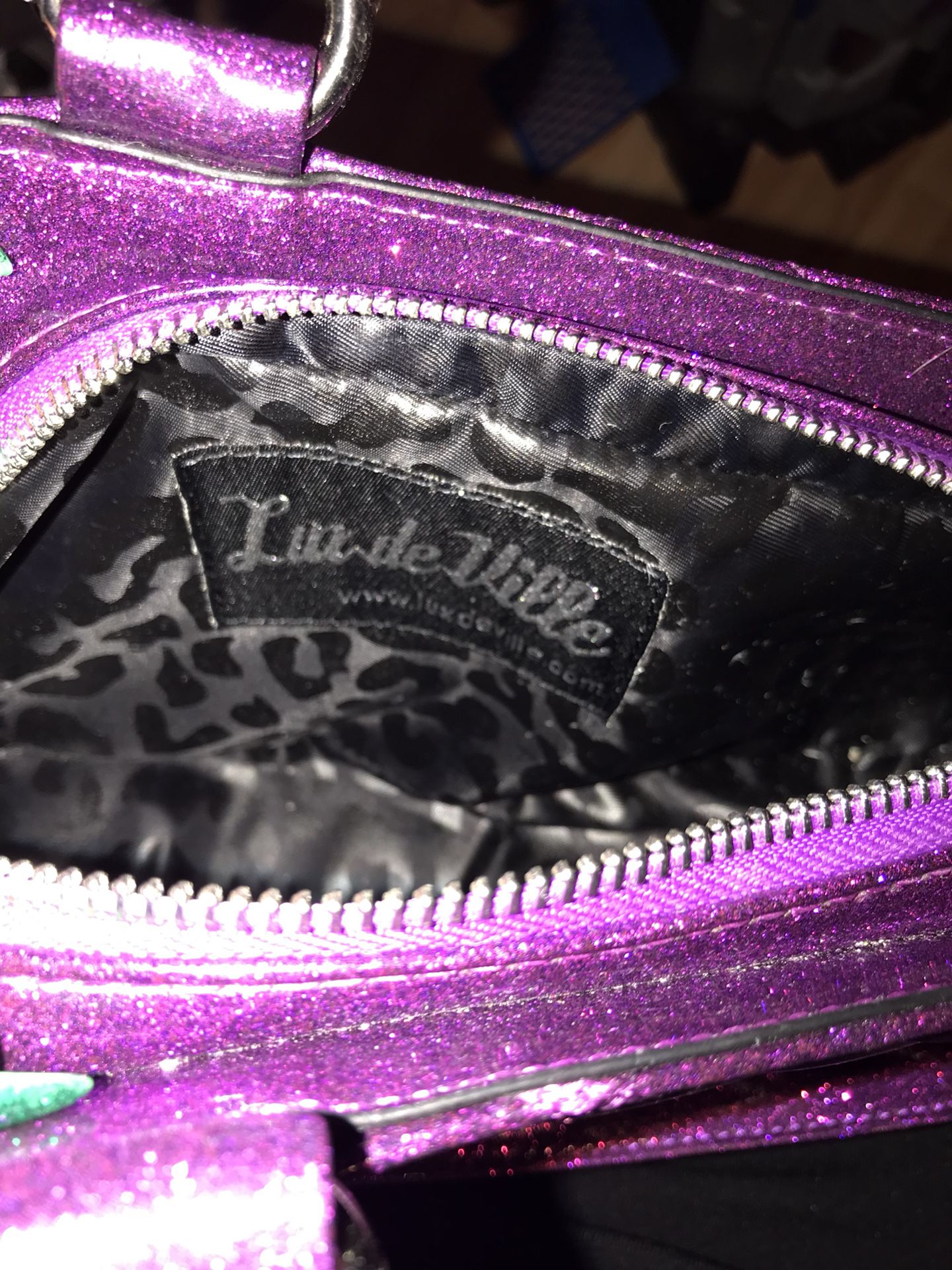 Lux De Ville Coffin Handbag Coffin Purse. Purple. New. Goth Girl Club.  Halloween