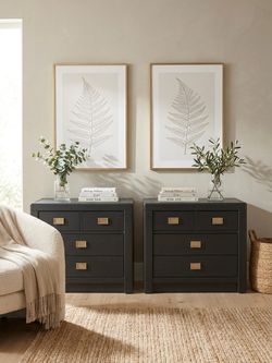 Refinished Vintage Solid Oak Nightstands