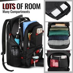 NeW!!!   Yorepek Extra Large Travel Backpack, 17 in Laptop Backpacks w/ USB Port Charging
