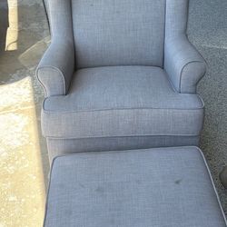Grey Rocking Chair With Ottoman 