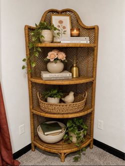 Vintage rattan cabinet