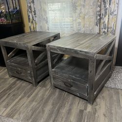 2 Savenay Gray End Tables