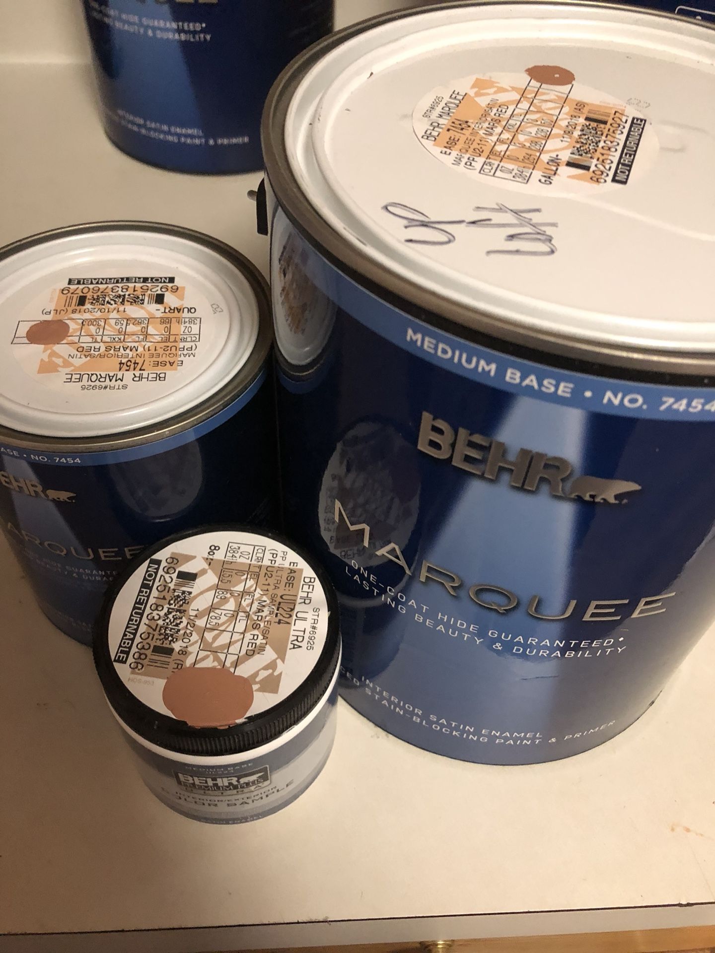 Behr marquee mars red paint satin finish