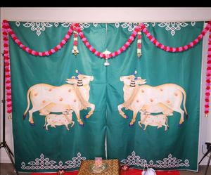Backdrop cloth for pooja decorations
