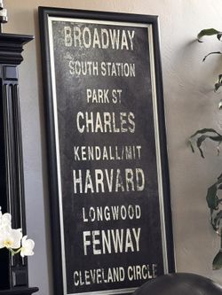 Chicago Subway Sign Framed 5 1/2 Feet Tall Like New Condition From Z Gallery