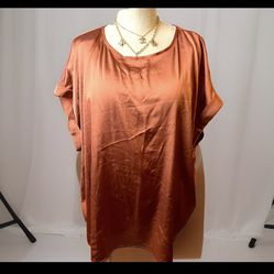 Worthington Women Copper Shell Blouse Size 2X Trending Color