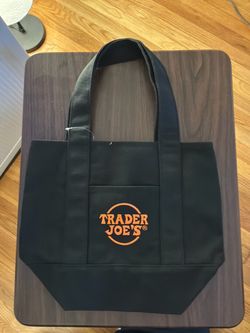 Trader Joe's Black Canvas Tote Bag