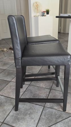 Pair of Black Leatherette Counter Stools / Chairs – $10 Each