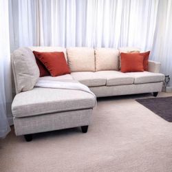 Cream Beige 95” 2pc Modern Sectional Sofa with LAF Chaise by Andover Mills