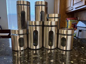 7 piece Stainless Steel Canisters Set
