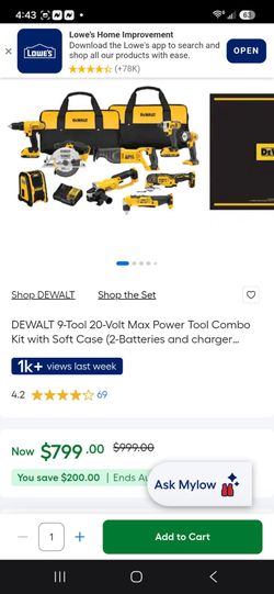 DeWALT 8 piece tool combo kit **BRANDNEW**