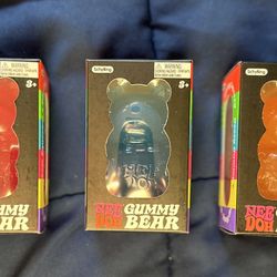 Needoh Nee doh Blue gummy Bear Fidget Toy