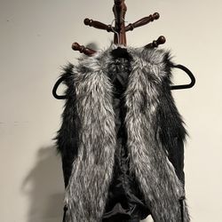 Pleather/  Fur  Vest