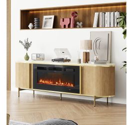New,70”TV stand With Fireplace 