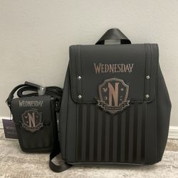 NWT wednesday Backpack And Phone Crossbody Bag