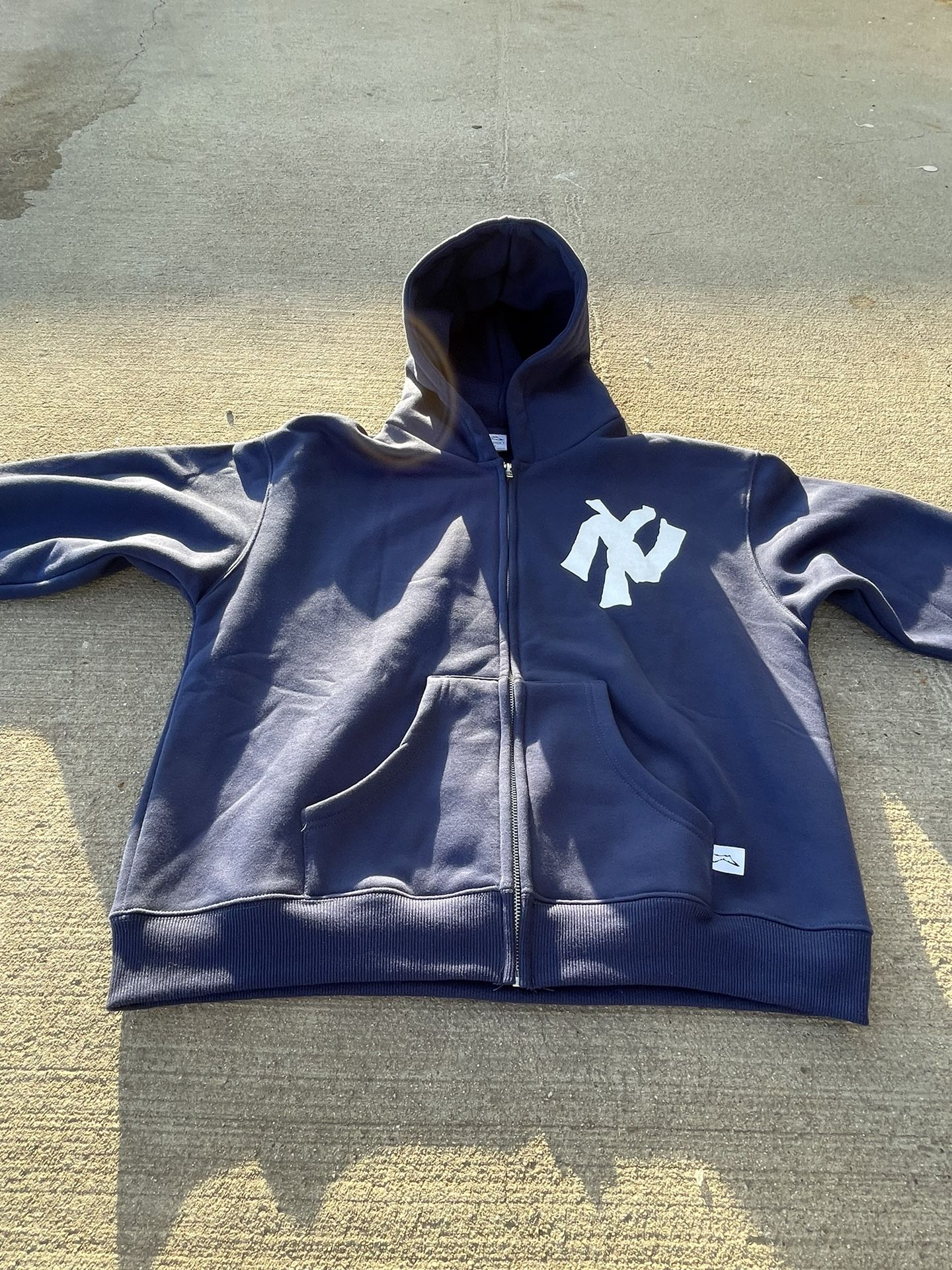NEW Akimbo Club “NY Noodle” Full Zip Hoodie Sweatshirt Navy Blue X