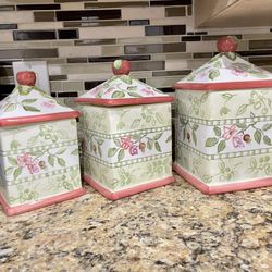Vintage Capriware hand painted Canister Set