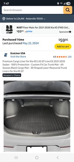 Kia k5 trunk protector