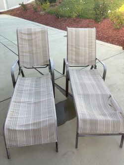 Outdoor Sling Chaise Lounge Chairs Set of 2