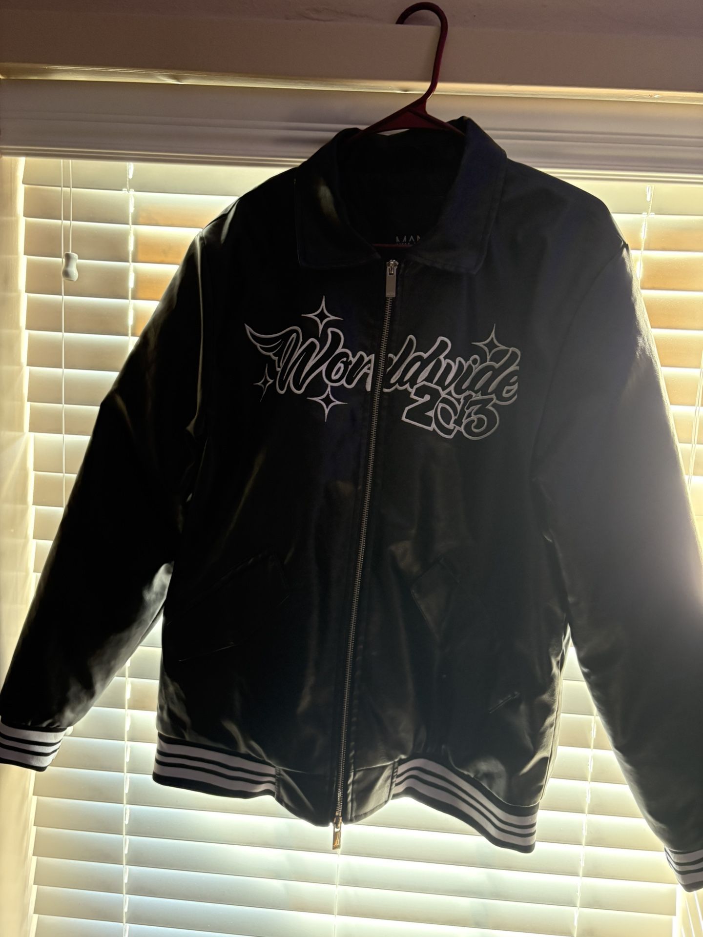 Worldwide PU Collared Bomber Jacket