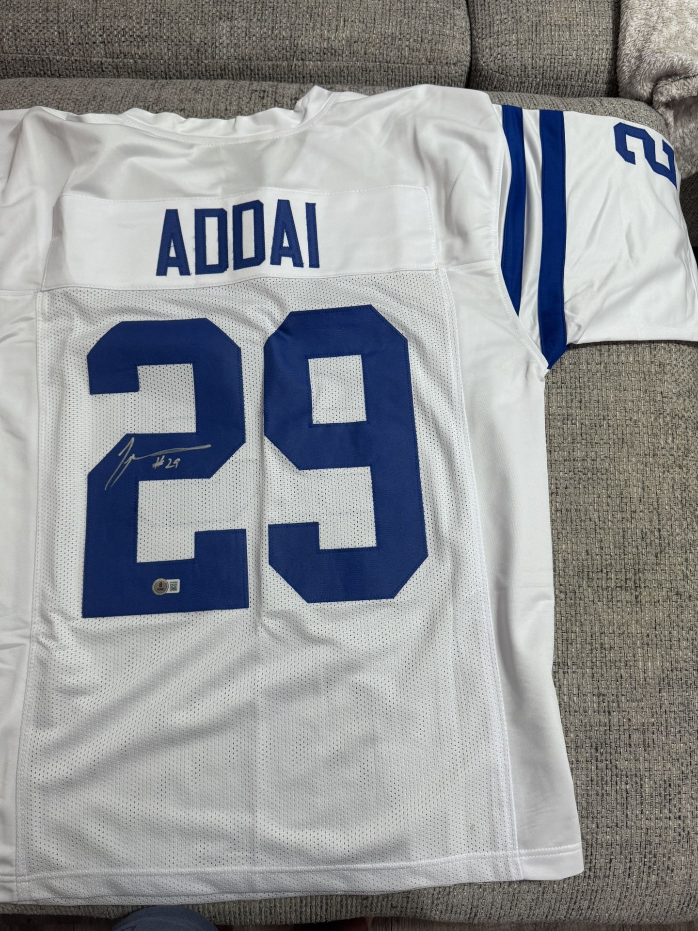 Joseph Addai Sigmed Autograph Custom Jersey - Beckett Coa - Indianapolis Colts