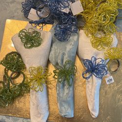 Beaded Loop Flower Napkin Rings