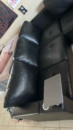 Black leather couch