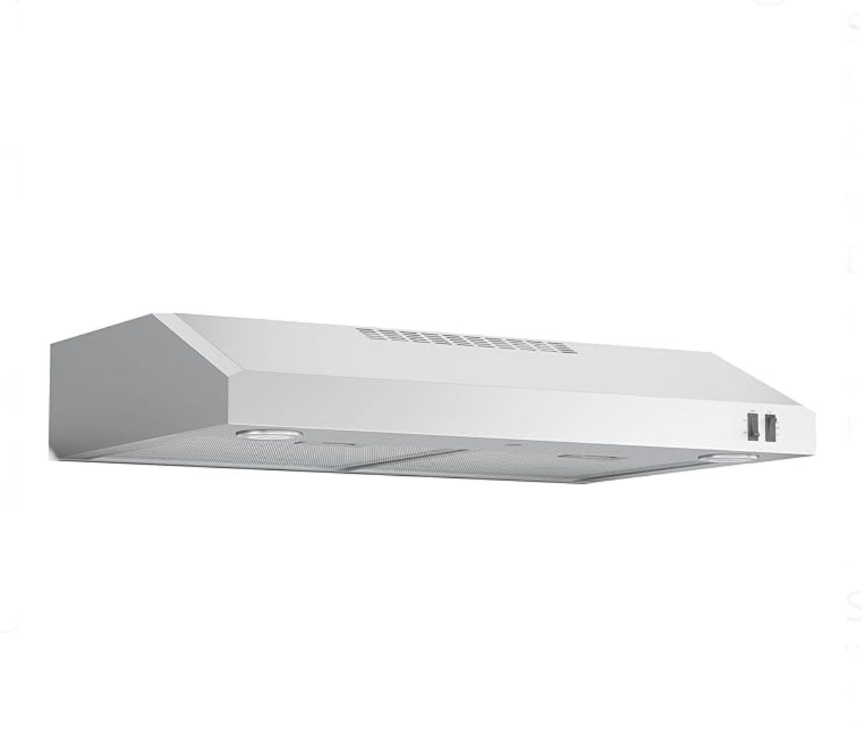 GE 30" Energy Star Certified Under The Cabinet Range Hood Convertible Duct, Vertical and rear exhaust with 2 Speed Exhaust Fan, Reusable Filter