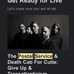 2 Tickets To Postal Service In Seattle On Sat