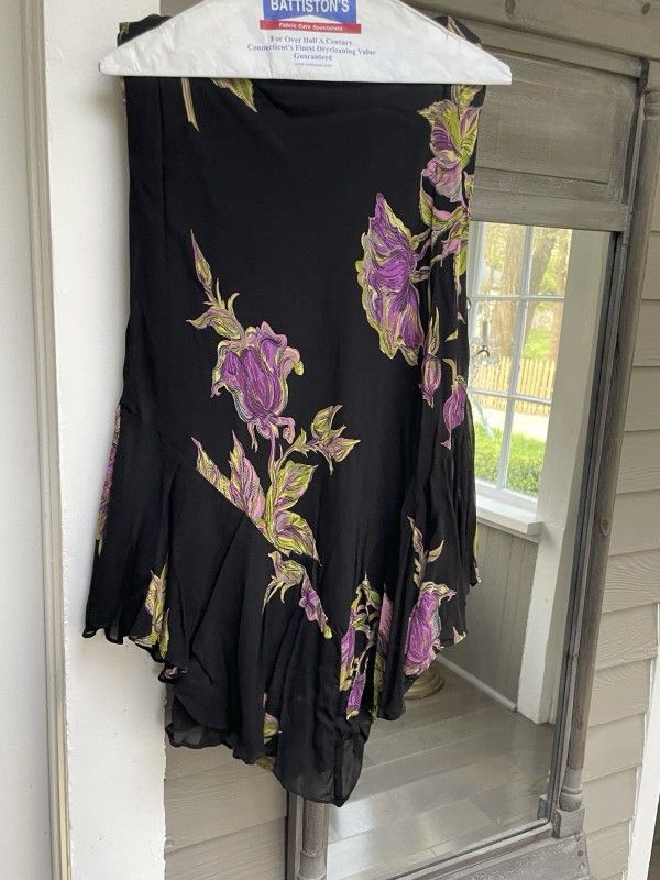 Vintage 90s Betsey Johnson L Purple Iris skirt